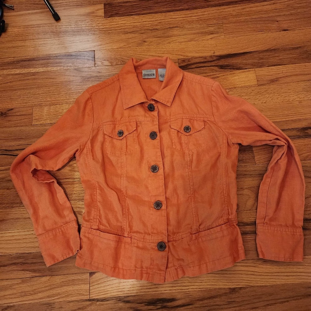 Chico's Linen Lightweight Jacket 0 (Chico sizing)